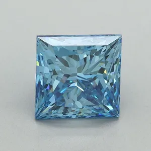 1.74ct PRINCESS Fancy Vivid Blue VVS2 Coloured Lab diamond