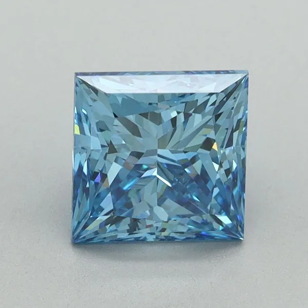 1.74ct PRINCESS Fancy Vivid Blue VVS2 Coloured Lab diamond