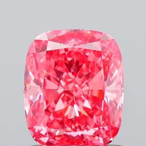 1.01ct CUSHION Fancy Vivid Pink VVS2 Coloured Lab diamond