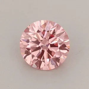 0.6ct ROUND Fancy Vivid Pink VVS2 Coloured Lab diamond