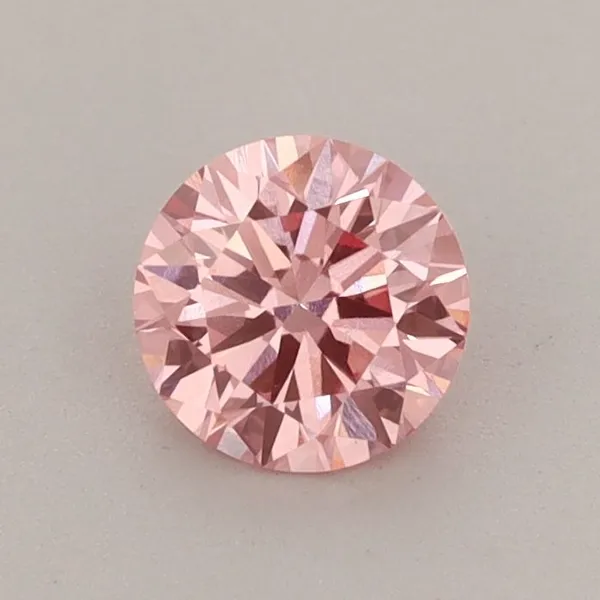0.6ct ROUND Fancy Vivid Pink VVS2 Coloured Lab diamond