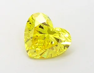 1.01ct HEART Fancy Vivid Yellow VS1 Coloured Lab diamond