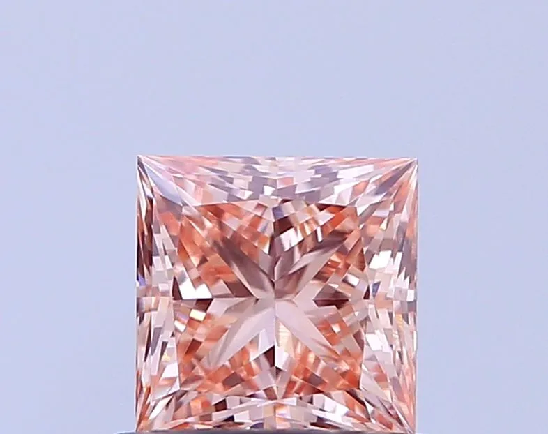 0.72ct PRINCESS Fancy Intense Pink VVS2 Coloured Lab diamond