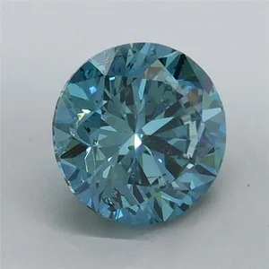 0.99ct ROUND Fancy Vivid Blue SI2 Coloured Lab diamond