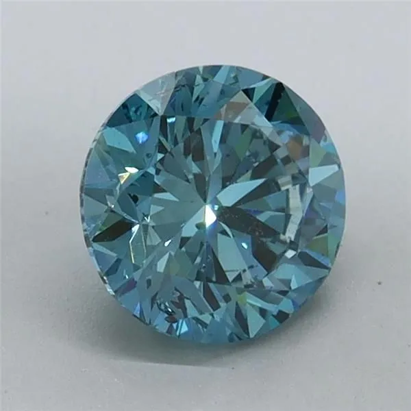 0.99ct ROUND Fancy Vivid Blue SI2 Coloured Lab diamond