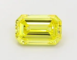 1.04ct EMERALD Fancy Vivid Yellow VS1 Coloured Lab diamond