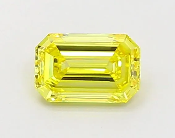 1.04ct EMERALD Fancy Vivid Yellow VS1 Coloured Lab diamond