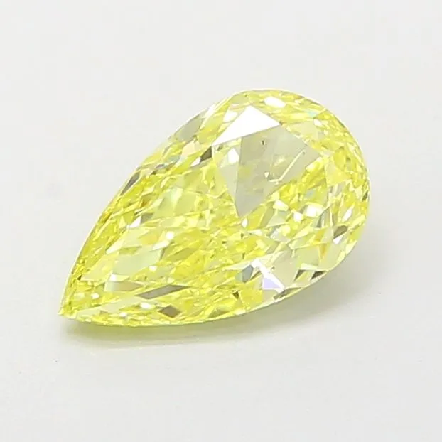 0.94ct PEAR Fancy Vivid Yellow VS2 Coloured Lab diamond