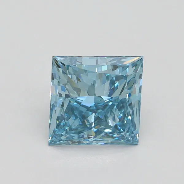 2.01ct PRINCESS Fancy Vivid Blue VS2 Coloured Lab diamond