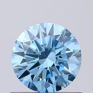 0.51ct ROUND Fancy Vivid Blue VVS2 Coloured Lab diamond