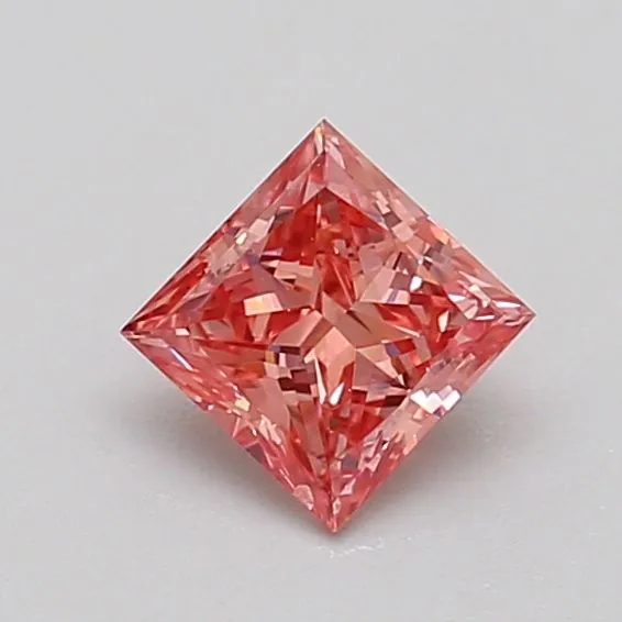 0.52ct PRINCESS Fancy Vivid Pink SI1 Coloured Lab diamond