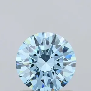 0.72ct ROUND Fancy Vivid Blue VVS2 Coloured Lab diamond