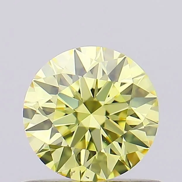 0.52ct ROUND Fancy Intense Yellow IF Coloured Lab diamond