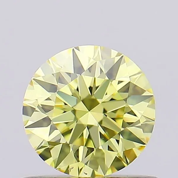 0.52ct ROUND Fancy Intense Yellow IF Coloured Lab diamond
