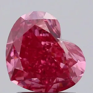 1.58ct HEART Fancy Vivid Pink VVS2 Coloured Lab diamond