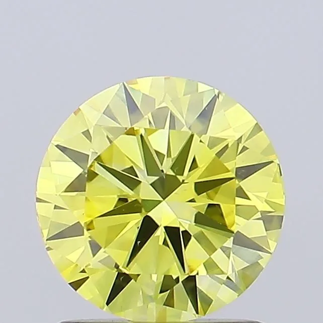 0.96ct ROUND Fancy Intense Yellow VS2 Coloured Lab diamond