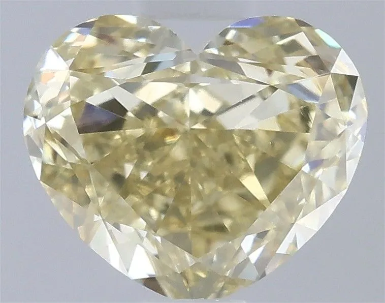 0.78ct HEART Fancy Light Yellow VVS1 Coloured Lab diamond