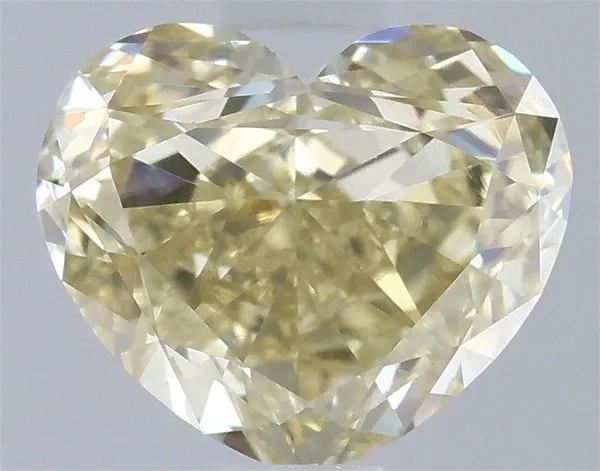 0.78ct HEART Fancy Light Yellow VVS1 Coloured Lab diamond