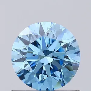 0.59ct ROUND Fancy Vivid Blue VVS2 Coloured Lab diamond