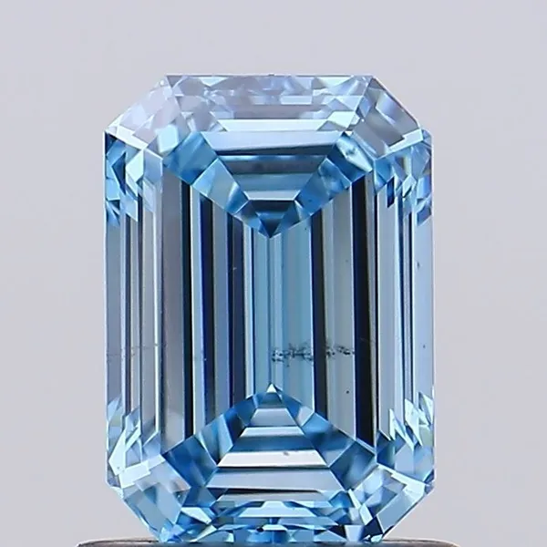 1.04ct EMERALD Fancy Vivid Blue VS2 Coloured Lab diamond