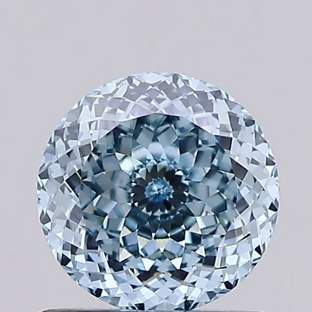 1.01ct ROUND Fancy Vivid Blue VS1 Coloured Lab diamond
