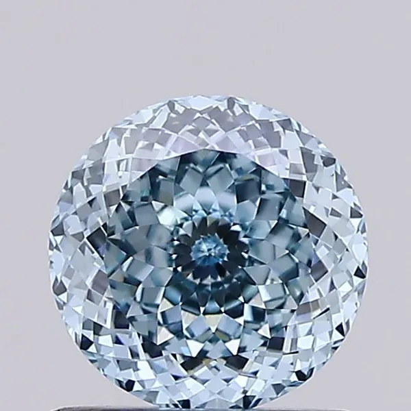1.01ct ROUND Fancy Vivid Blue VS1 Coloured Lab diamond