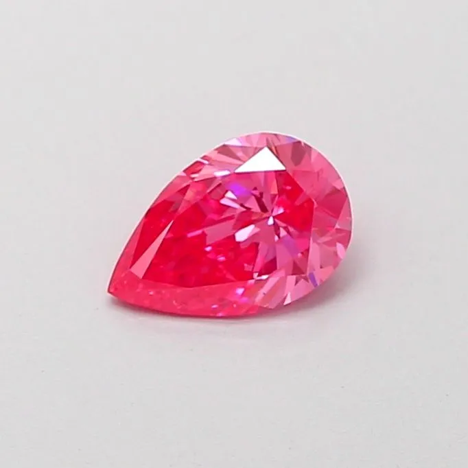 0.58ct PEAR Fancy Vivid Pink VS1 Coloured Lab diamond