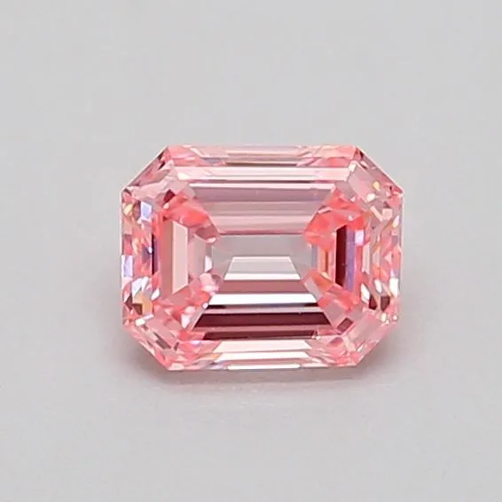 0.53ct EMERALD Fancy Intense Pink VS2 Coloured Lab diamond