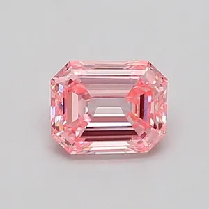 0.53ct EMERALD Fancy Intense Pink VS2 Coloured Lab diamond