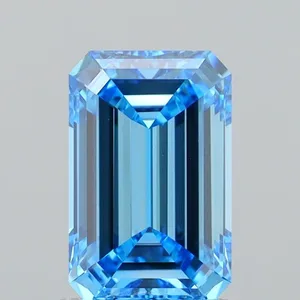 1.51ct EMERALD Fancy Vivid Blue VVS2 Coloured Lab diamond