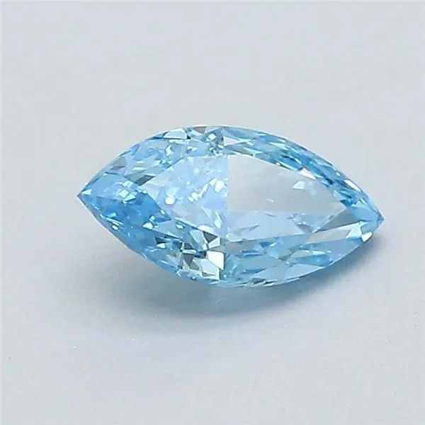0.54ct MARQUISE Fancy Vivid Blue VVS2 Coloured Lab diamond