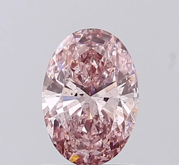 1.00ct OVAL Fancy Intense Pink SI2 Coloured Lab diamond