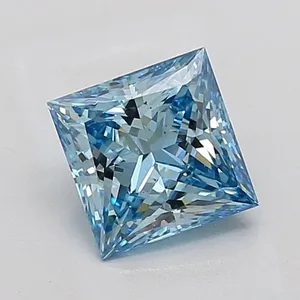 2.11ct PRINCESS Fancy Vivid Blue VS2 Coloured Lab diamond