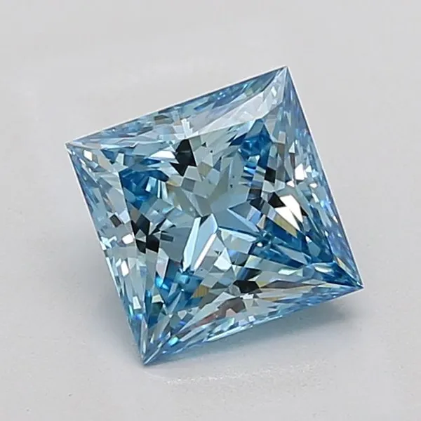 2.11ct PRINCESS Fancy Vivid Blue VS2 Coloured Lab diamond