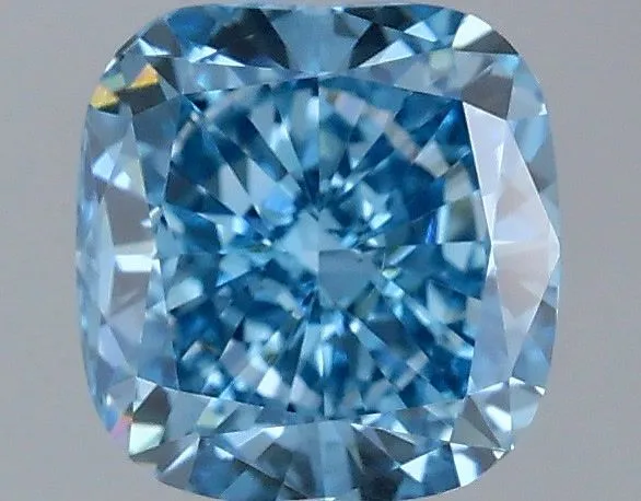 0.97ct CUSHION Fancy Vivid Blue VS1 Coloured Lab diamond