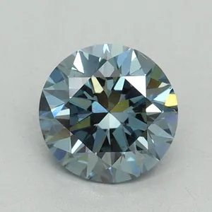 0.9ct ROUND Fancy Intense Blue SI1 Coloured Lab diamond