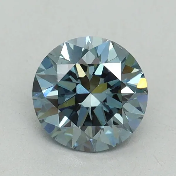 0.9ct ROUND Fancy Intense Blue SI1 Coloured Lab diamond