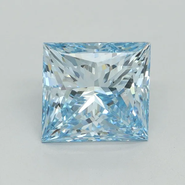 3.32ct PRINCESS Fancy Intense Blue VS2 Coloured Lab diamond