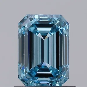 1.02ct EMERALD Fancy Vivid Blue VS1 Coloured Lab diamond