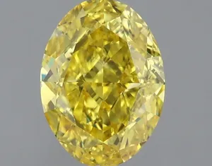 1.01ct OVAL Fancy Vivid Yellow VVS2 Coloured Lab diamond