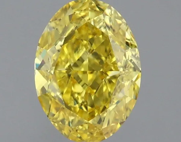 1.01ct OVAL Fancy Vivid Yellow VVS2 Coloured Lab diamond