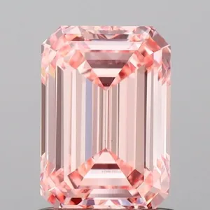 1.08ct EMERALD Fancy Intense Pink VS1 Coloured Lab diamond