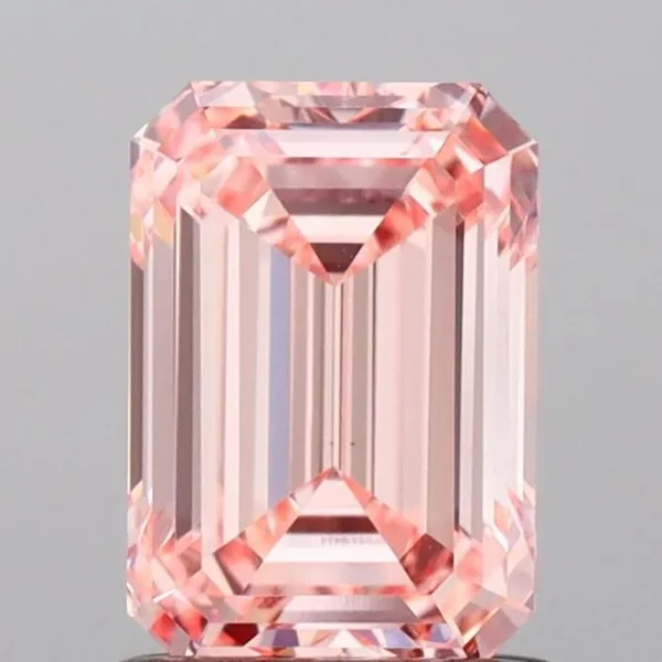 1.08ct EMERALD Fancy Intense Pink VS1 Coloured Lab diamond