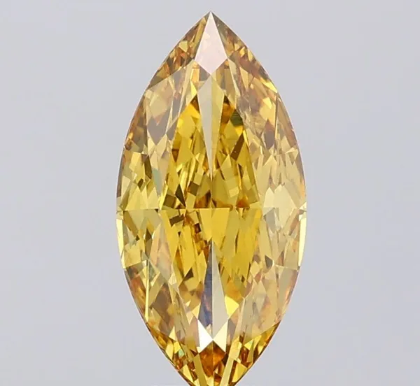 1.71ct MARQUISE Fancy Intense Brownish Yellow VVS2 Coloured Lab diamond