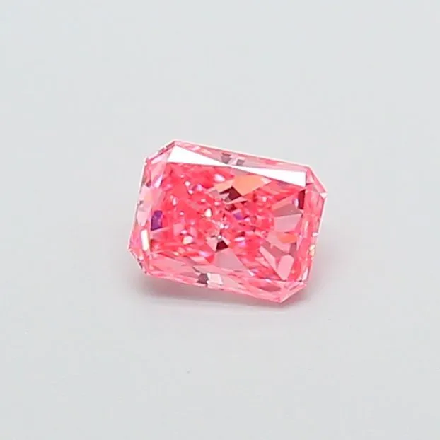 0.47ct RADIANT Fancy Vivid Pink VVS2 Coloured Lab diamond