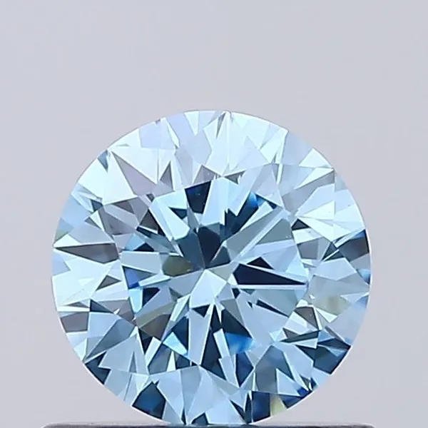 0.68ct ROUND Fancy Vivid Blue VVS2 Coloured Lab diamond