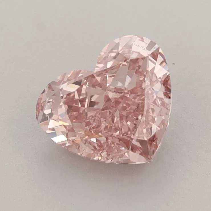 1.29ct HEART Fancy Intense Brownish Pink VS1 Coloured Lab diamond