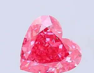 1.6ct HEART Fancy Vivid Pink VVS2 Coloured Lab diamond