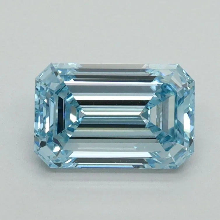 1.15ct EMERALD Fancy Intense Blue VVS2 Coloured Lab diamond