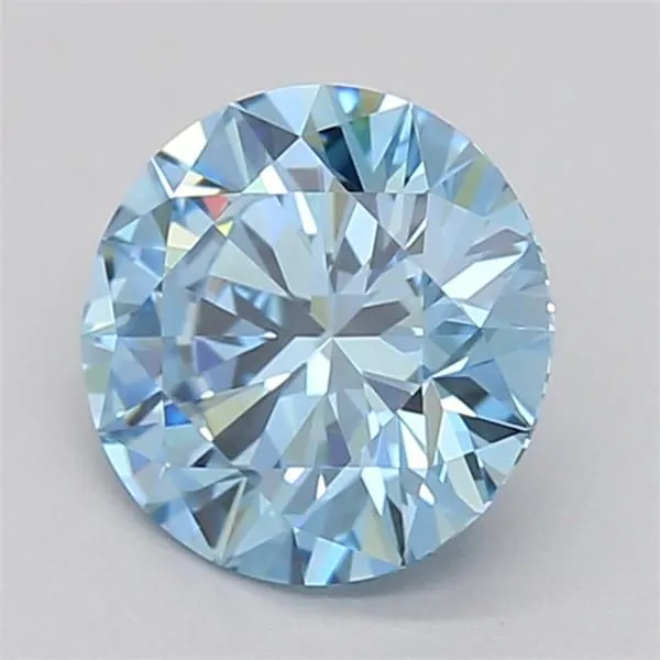 0.71ct ROUND Fancy Vivid Blue VVS2 Coloured Lab diamond